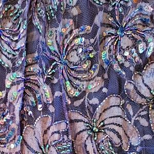 Vintage blue sequin beaded dress